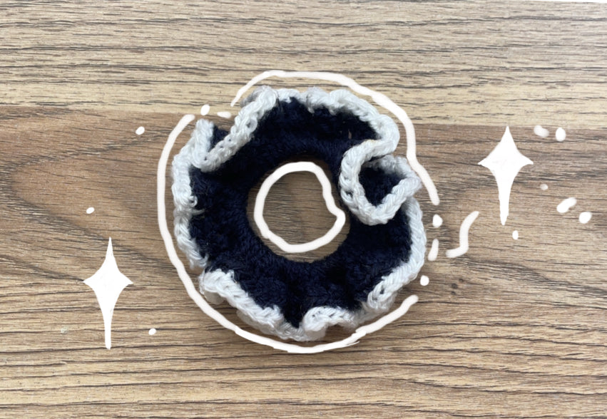 Handmade crochet scrunchie